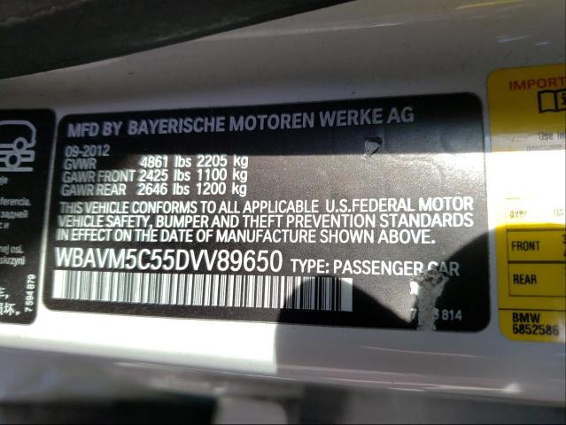 2013 BMW X1 XDRIVE3 WBAVM5C55DVV89650