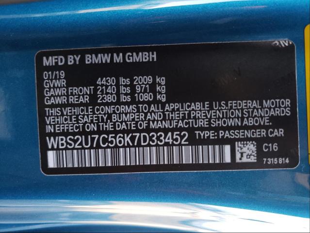 2019 BMW M2 COMPETI WBS2U7C56K7D33452