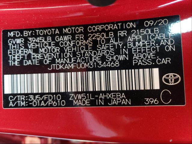 2021 TOYOTA PRIUS SPEC JTDKAMFU0M3134468