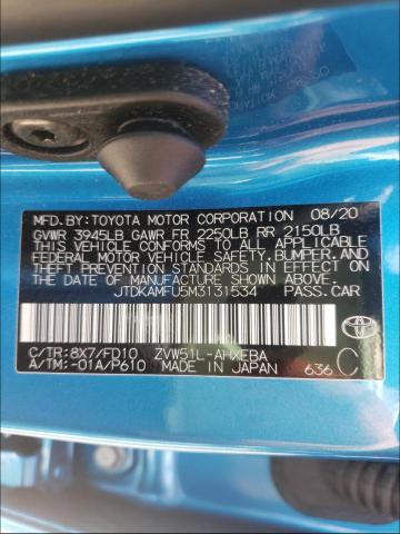 2021 TOYOTA PRIUS SPEC JTDKAMFU5M3131534