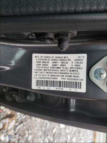 2012 HONDA CIVIC HF 2HGFB2F64CH556941