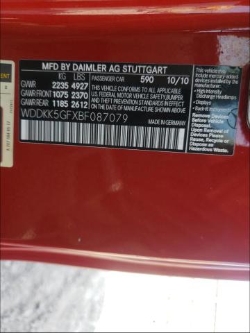 2011 MERCEDES-BENZ E350 WDDKK5GFXBF087079