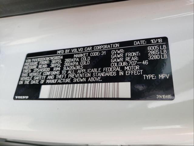 2019 VOLVO XC90 T5 MO YV4102CKXK1458054