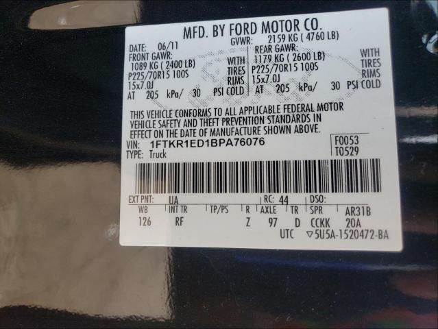 2011 FORD RANGER SUP 1FTKR1ED1BPA76076