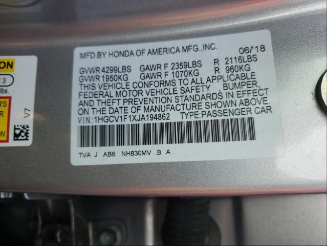 2018 HONDA 1100 VT 1HGCV1F1XJA194862