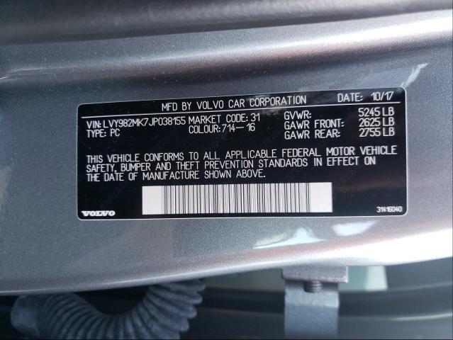 2018 VOLVO S90 T5 MOM LVY982MK7JP038155