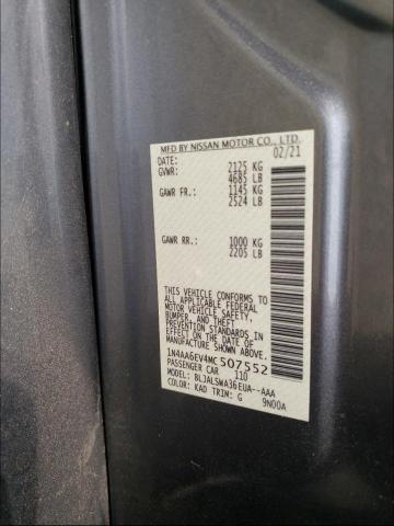 2021 NISSAN MAXIMA SR 1N4AA6EV4MC507552