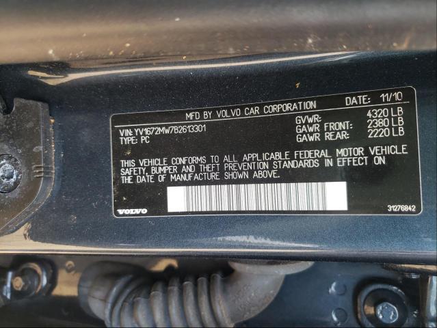 2011 VOLVO V50 T5 YV1672MW7B2613301