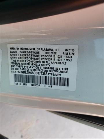 2016 HONDA ODYSSEY, 5FNRL5H65GB071386 - 10