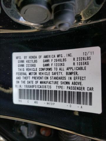 2012 ACURA TL 19UUA9F51CA006735