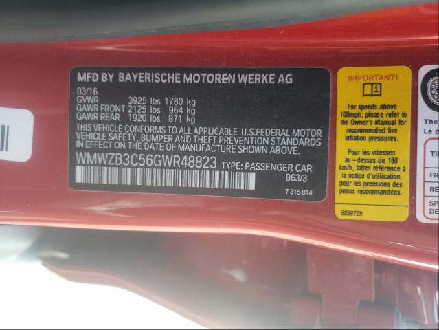 2016 MINI COOPER COU WMWZB3C56GWR48823