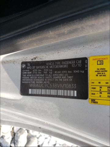 2011 BMW 135 I WBAUC9C53BVM10833