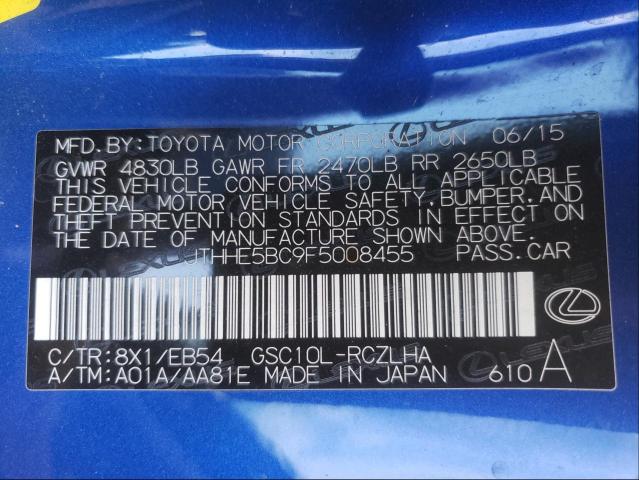 2015 LEXUS RC 350 JTHHE5BC9F5008455