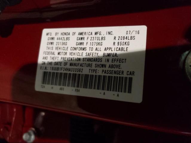 2017 ACURA TLX 19UUB1F34HA000562