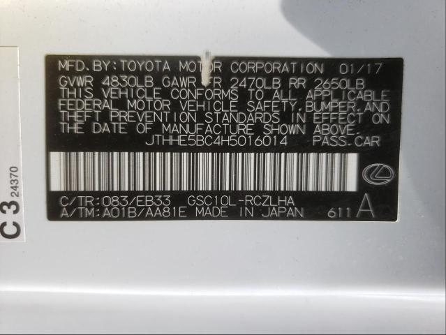 2017 LEXUS RC 350 JTHHE5BC4H5016014
