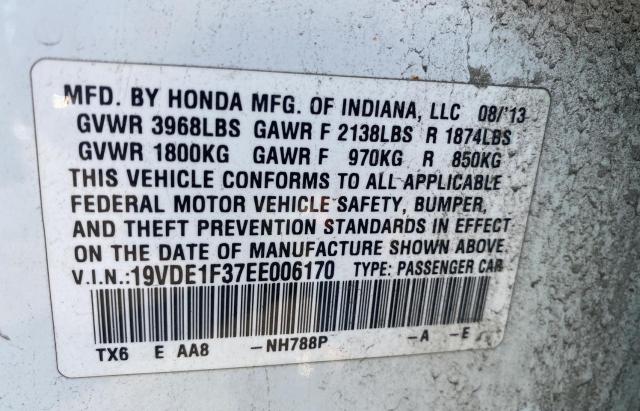 2014 ACURA ILX 20 19VDE1F37EE006170