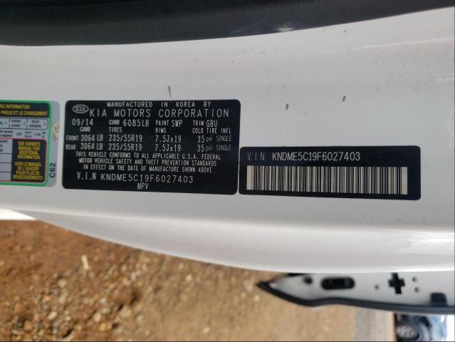 2015 KIA SEDONA SXL KNDME5C19F6027403