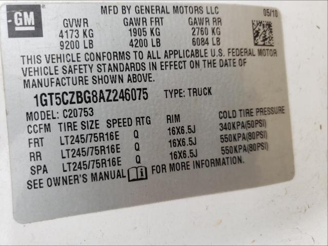 2010 GMC SIERRA C25 1GT5CZBG8AZ246075