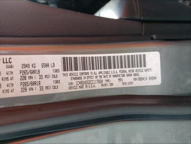 2012 DODGE DURANGO CR 1C4RDHDG2CC117020