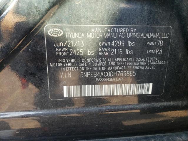 2013 HYUNDAI SONATA GLS 5NPEB4AC0DH769865