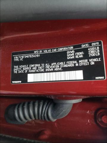 2011 VOLVO S40 T5 YV1672MS7B2543151