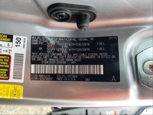 2015 TOYOTA SIENLE/XLE 5TDDK3DC6FS099088