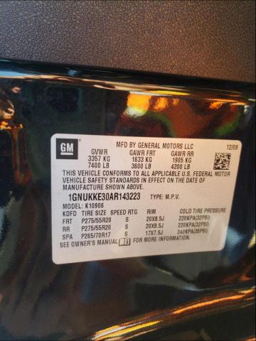 2010 CHEVROLET SUBURAN 1GNUKKE30AR143223