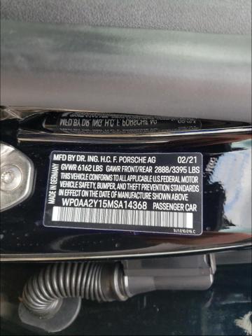 2021 PORSCHE TAYCAN WP0AA2Y15MSA14368