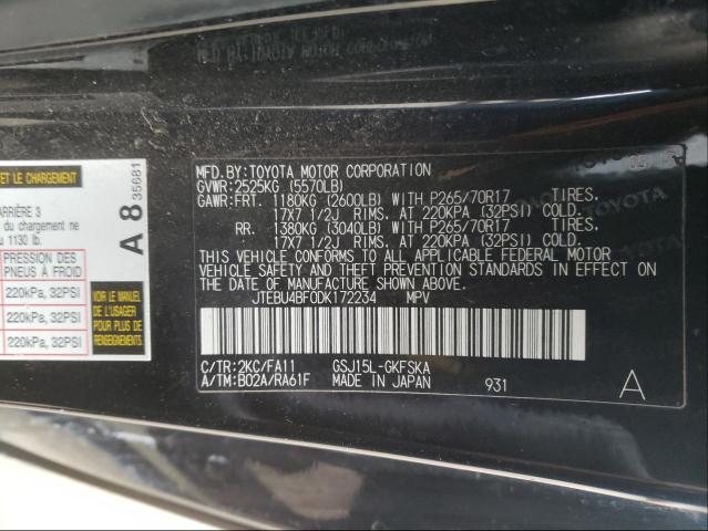 2013 TOYOTA FJ CRUISER JTEBU4BF0DK172234