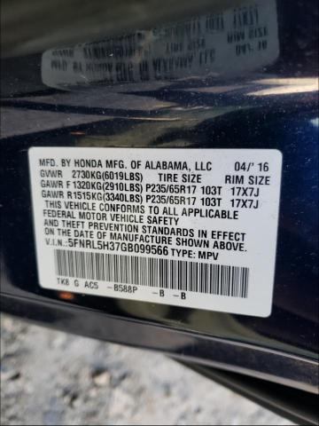 2016 HONDA ODYSSEY SE 5FNRL5H37GB099566