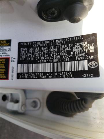2017 TOYOTA CAMRY LE 4T1BF1FK4HU396956