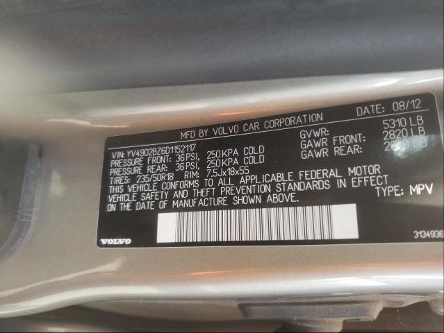2013 VOLVO XC70 T6 YV4902BZ6D1152117