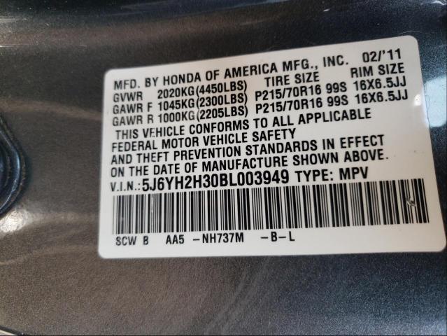 2011 HONDA ELEMENT LX 5J6YH2H30BL003949