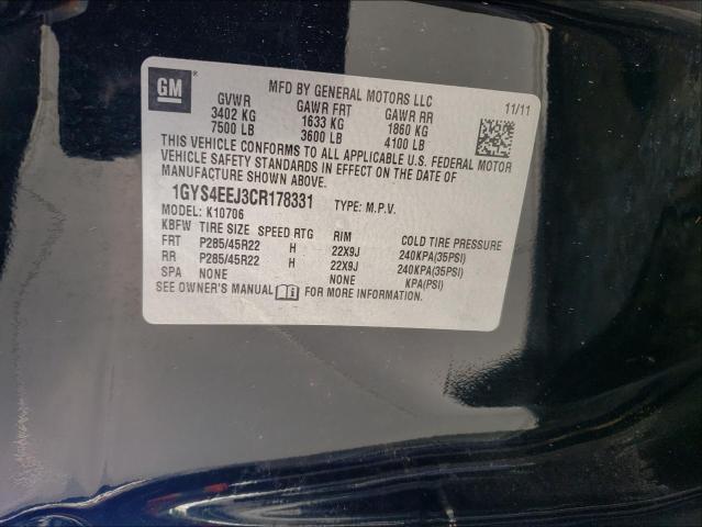 2012 CADILLAC ESCALADE H 1GYS4EEJ3CR178331