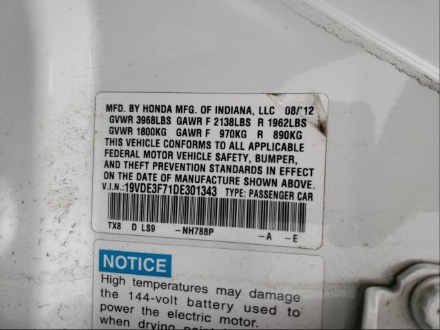2013 ACURA ILX HYBRID 19VDE3F71DE301343