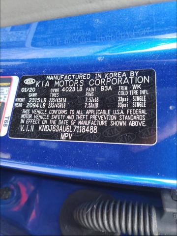 2020 KIA SOUL GT LI KNDJ63AU6L7118488