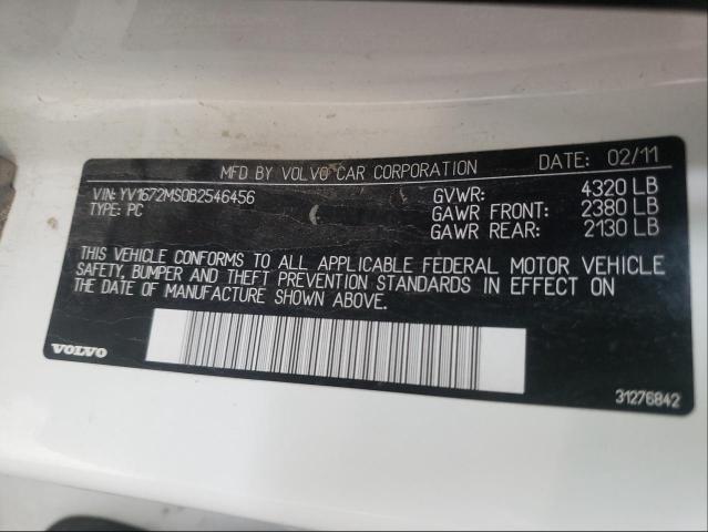 2011 VOLVO S40 T5 YV1672MS0B2546456