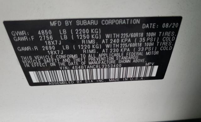 2020 SUBARU OUTBACK LI 4S4BTANC8L3253400