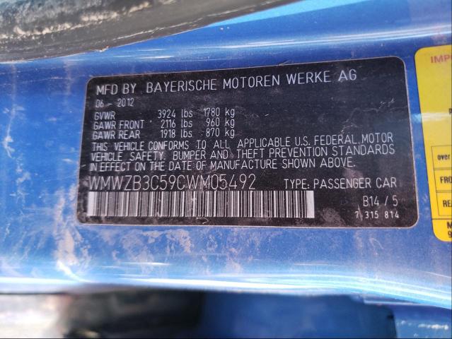 2012 MINI COOPER COU WMWZB3C59CWM05492