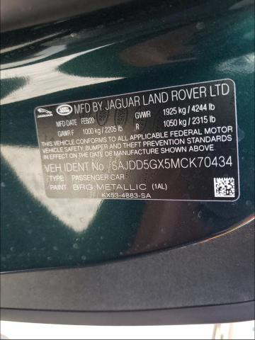 2021 JAGUAR F-TYPE SAJDD5GX5MCK70434