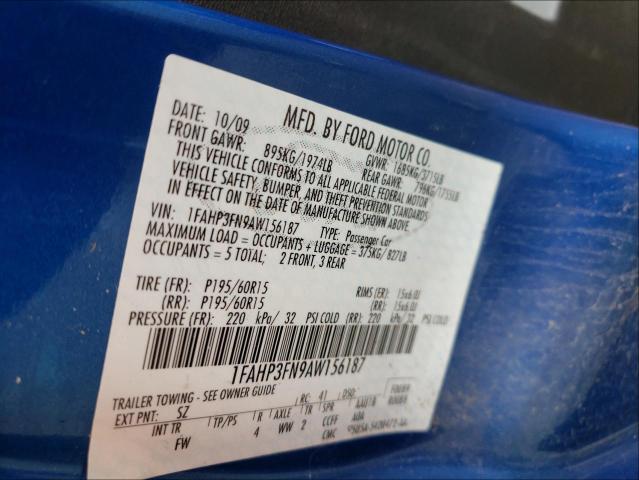 1FAHP3FN9AW156187 Ford Focus Se 2010. Фото: 9