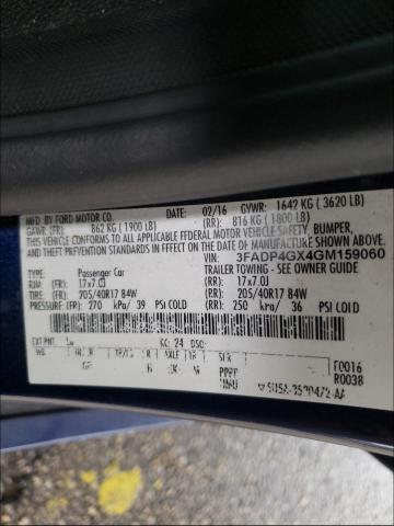 2016 FORD FIESTA ST 3FADP4GX4GM159060
