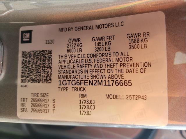 2021 GMC CANYON AT4 1GTG6FEN2M1176665