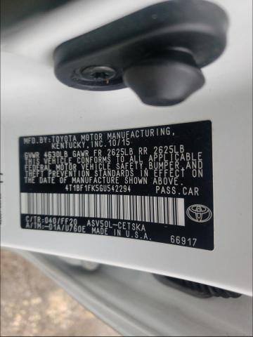 2016 TOYOTA CAMRY LE 4T1BF1FK5GU542294