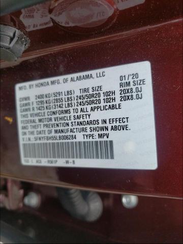 2020 HONDA PASSPORT E 5FNYF8H55LB006284