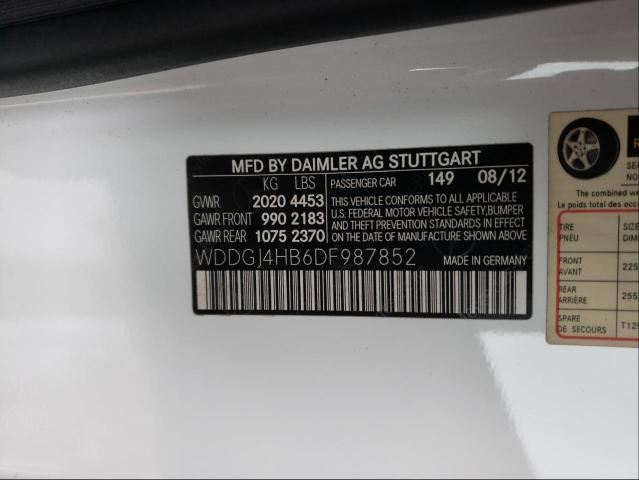 2013 MERCEDES-BENZ C250 WDDGJ4HB6DF987852