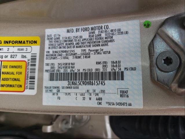 2017 LINCOLN MKZ SELECT 3LN6L5C90HR615745