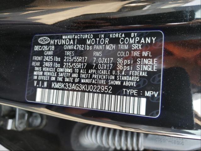 2019 HYUNDAI KONA LIMIT KM8K33AG3KU022952