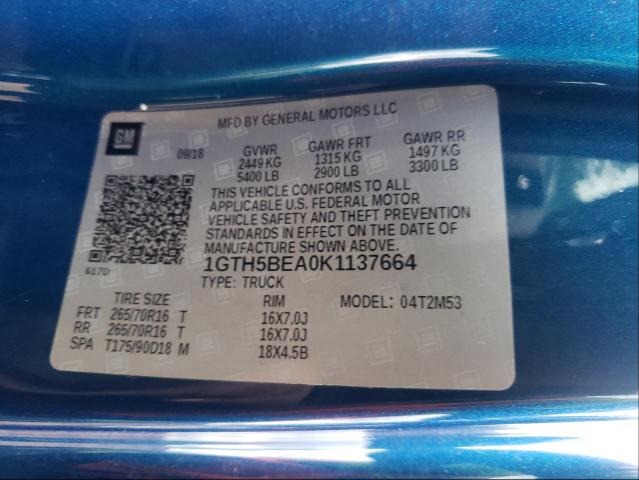 2019 GMC CANYON 1GTH5BEA0K1137664