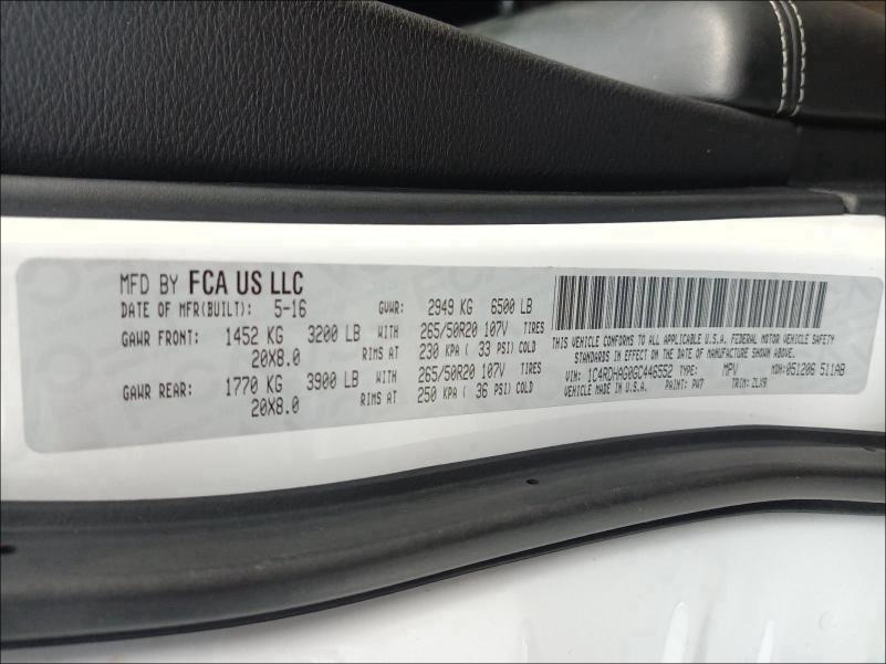 2016 DODGE DURANGO SX 1C4RDHAG0GC446552
